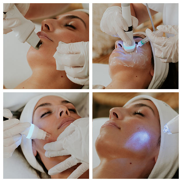 nettoyage de peau avec un appareil visage professionnel